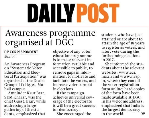 Awareness Program on Systematic Voter Education and Electoral Participation